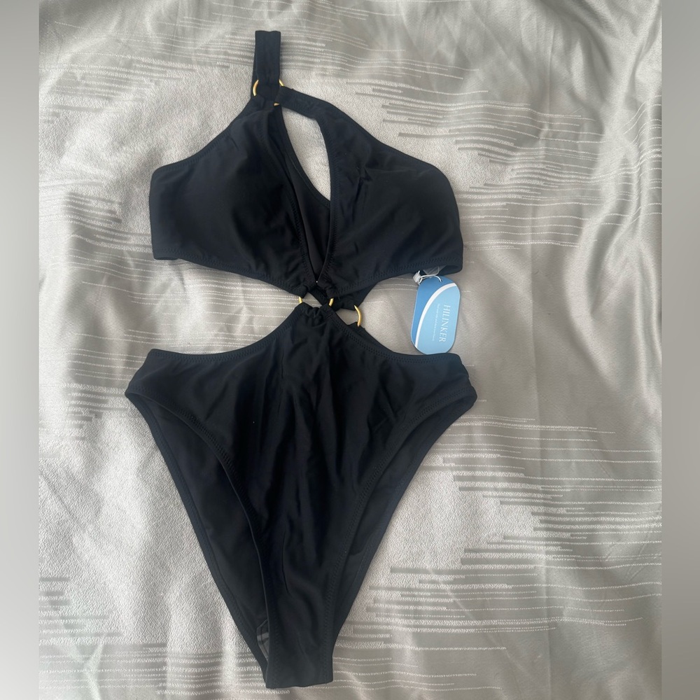 Sexy Swimsuit Cutout Halter One Piece High Cut Bathing Suit Gold Ring Bikini - Picture 10 of 11